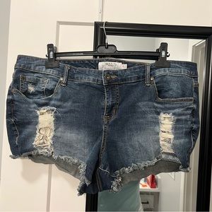 Torrid Ripped Jean Shorts